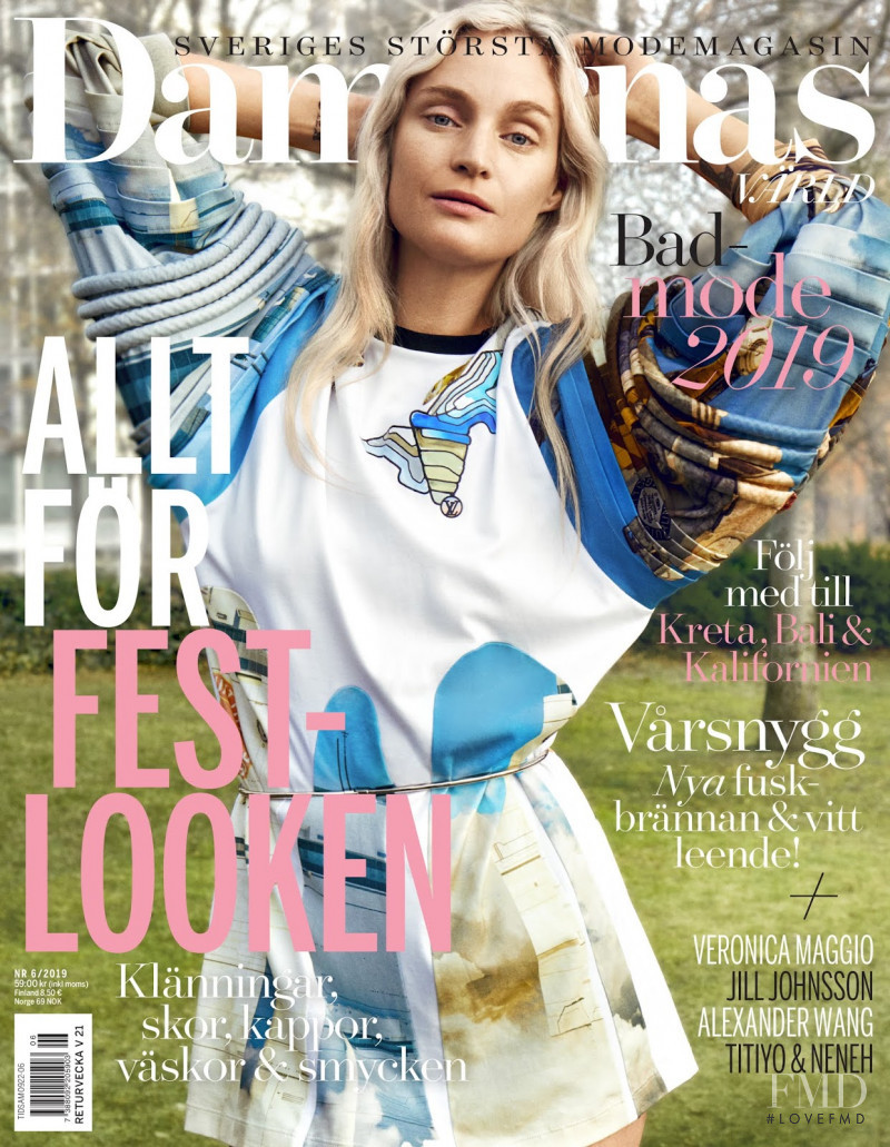 Amy Wesson featured on the Damernas Värld cover from May 2019