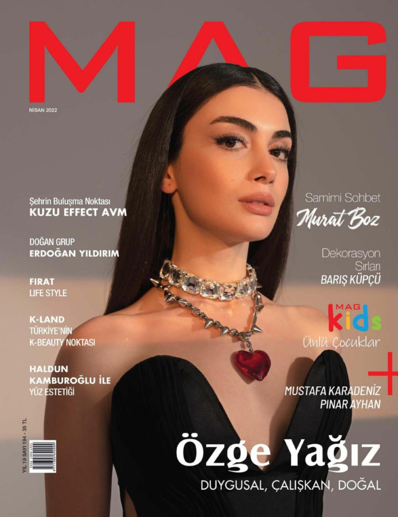 Ozge Yagiz featured on the MAG cover from April 2022