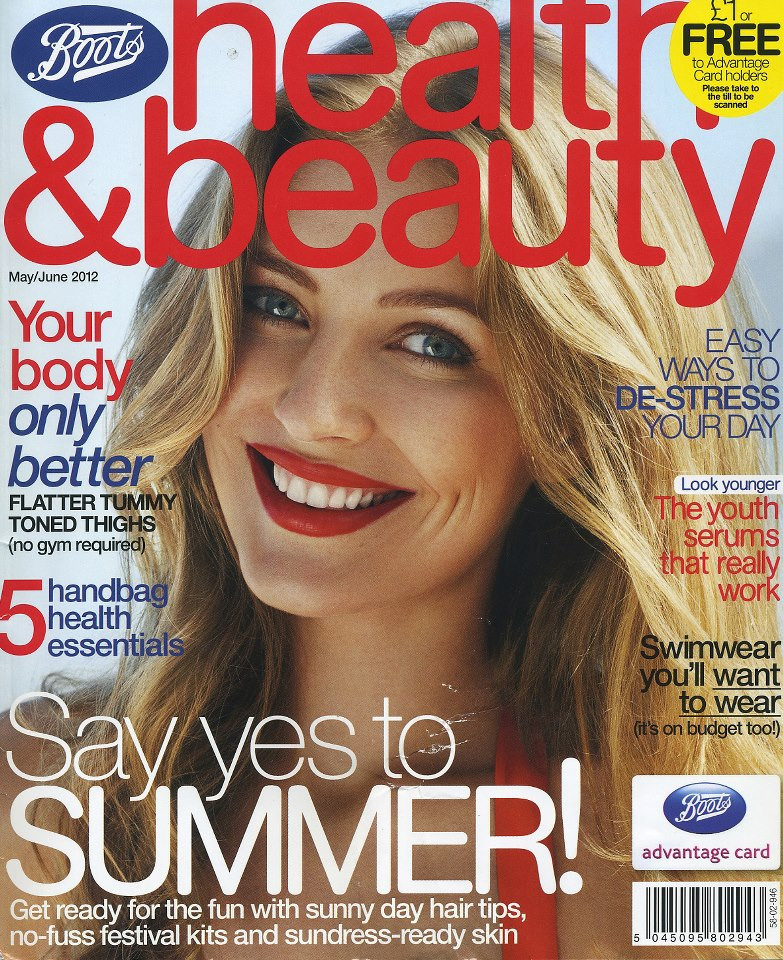 Sabina Kwasek featured on the Boots Health & Beauty cover from May 2012