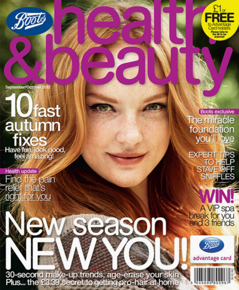 Sylvia Flote featured on the Boots Health & Beauty cover from September 2012