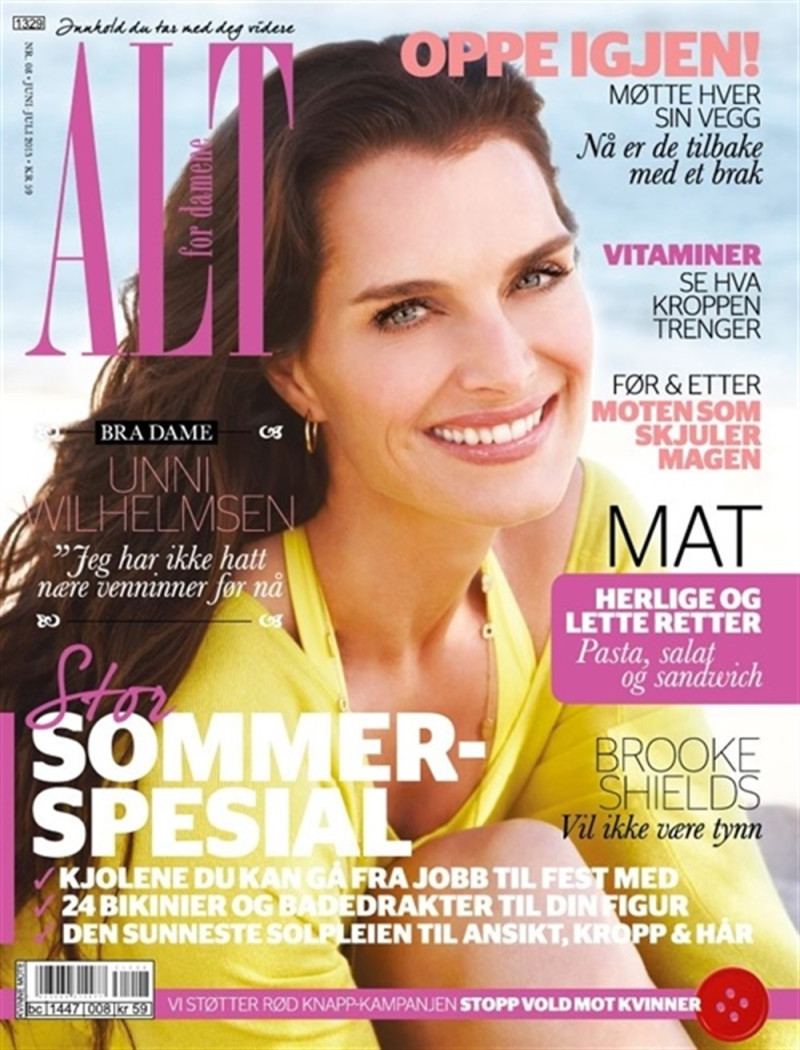 Brooke Shields featured on the Alt For Damerne Norway cover from June 2013