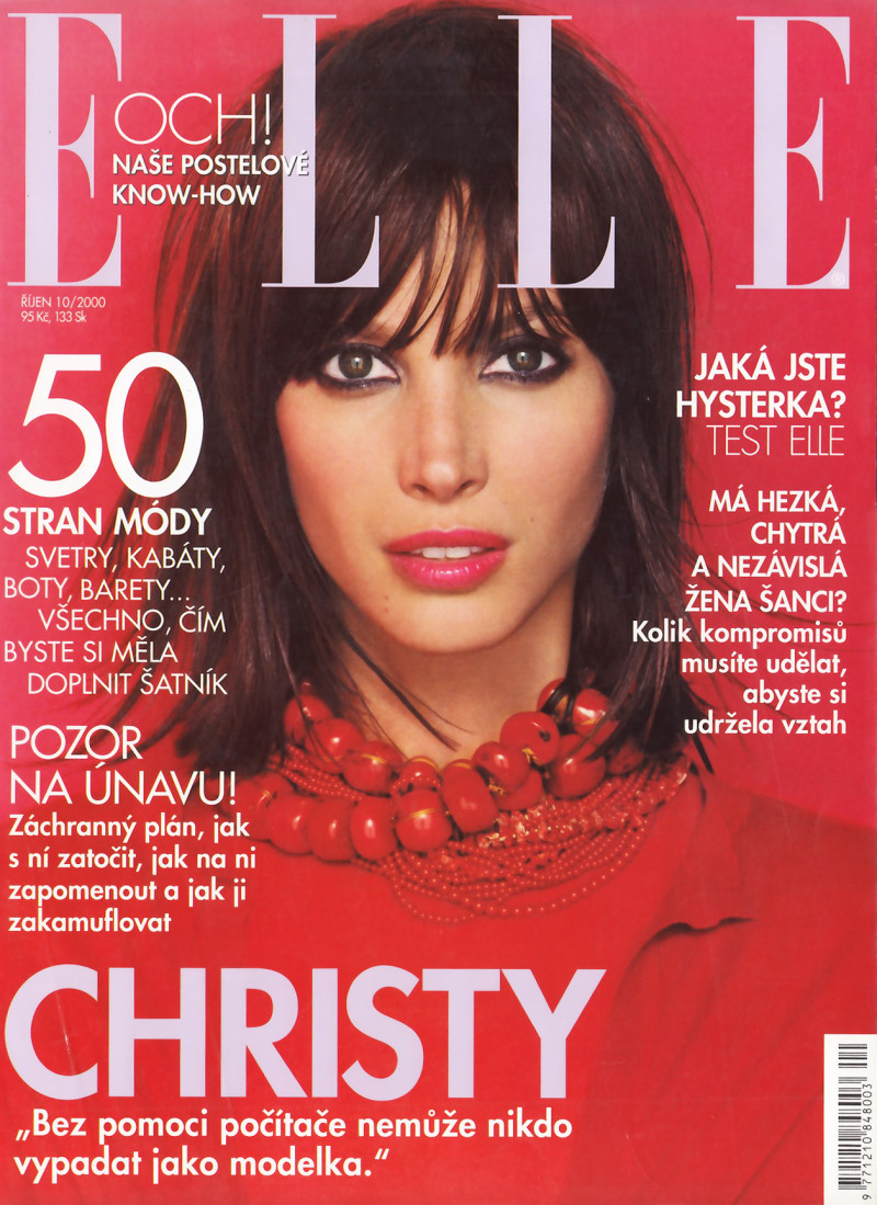 Christy Turlington featured on the Elle Czech cover from October 2000