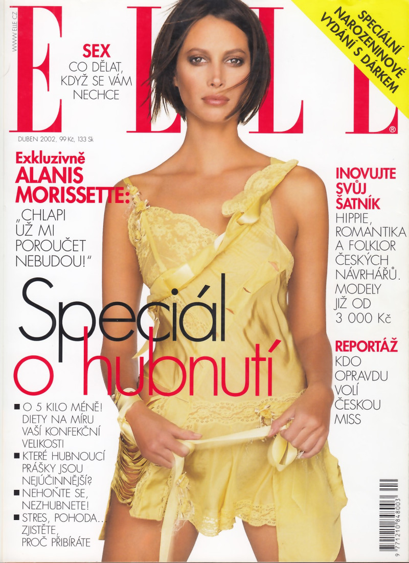 Christy Turlington featured on the Elle Czech cover from April 2002