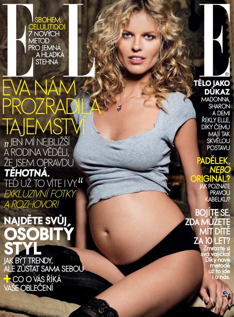 Eva Herzigova featured on the Elle Czech cover from April 2007