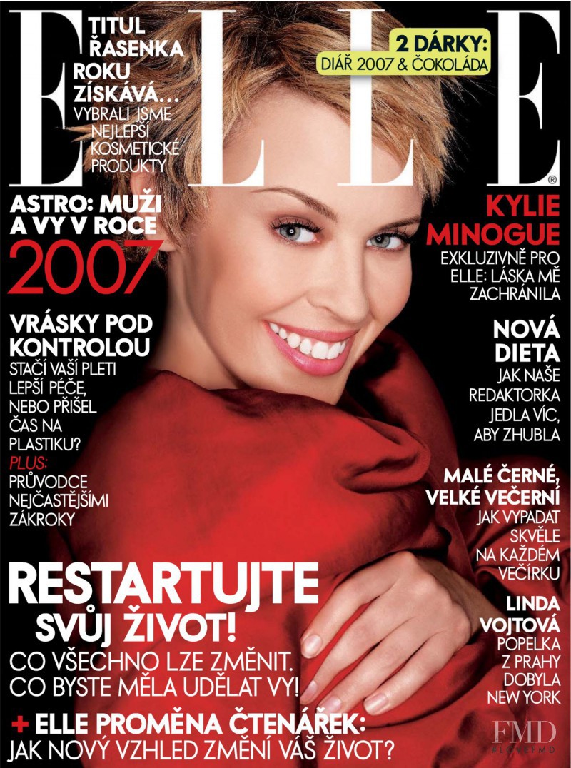 Kylie Minogue featured on the Elle Czech cover from January 2007