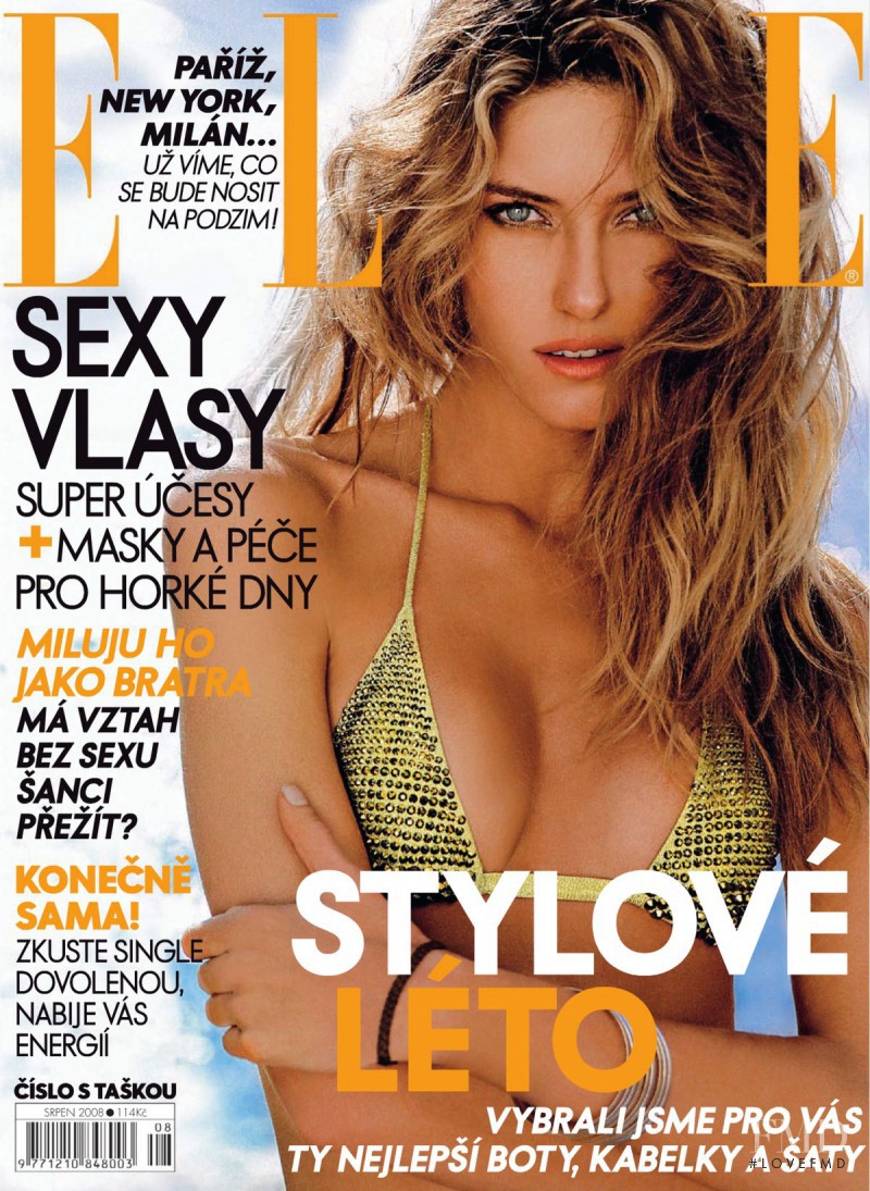 Nadejda Savcova featured on the Elle Czech cover from August 2008