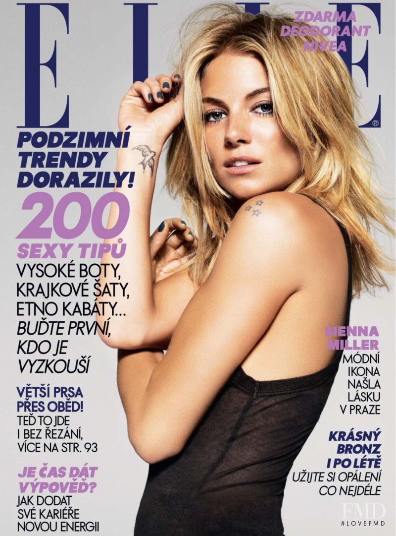 Sienna Miller featured on the Elle Czech cover from September 2008