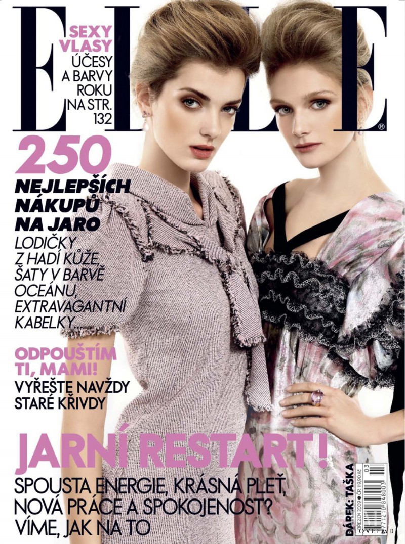 Denisa Dvorakova, Zuzana Straska featured on the Elle Czech cover from March 2009
