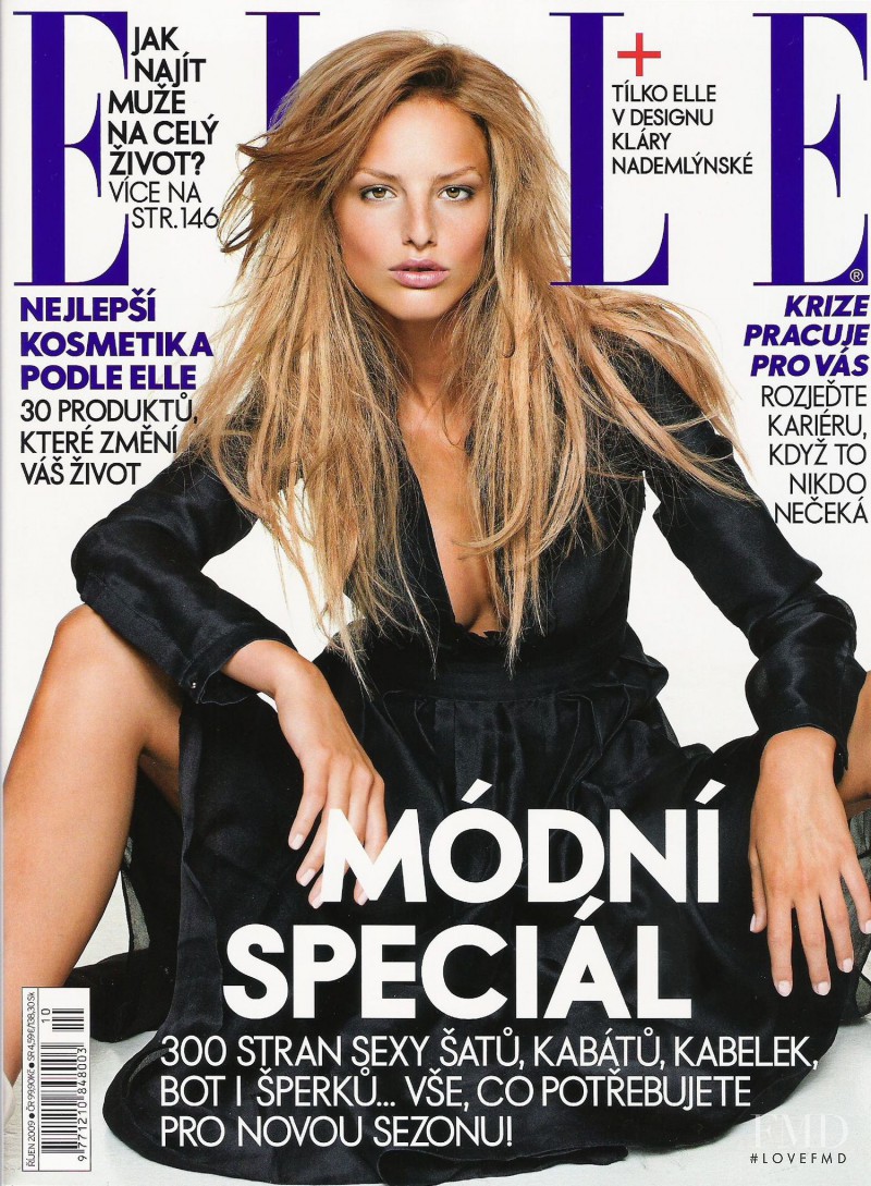 Michaela Kocianova featured on the Elle Czech cover from October 2009