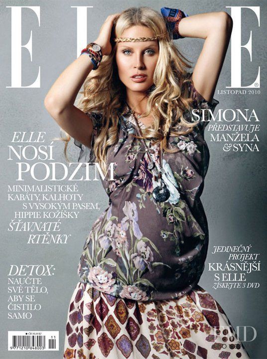 Simona Krainova featured on the Elle Czech cover from November 2010