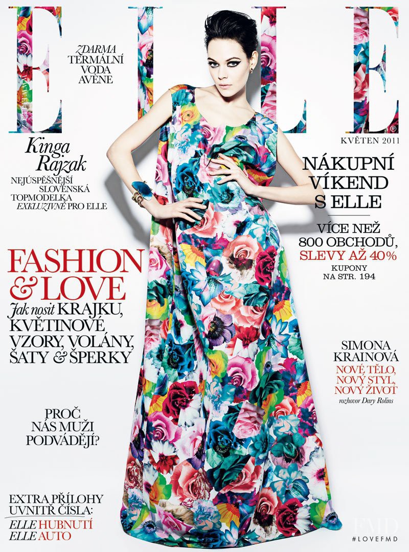 Kinga Rajzak featured on the Elle Czech cover from May 2011