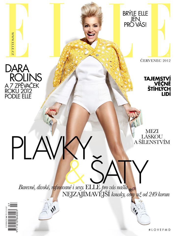Dara Rolins featured on the Elle Czech cover from July 2012
