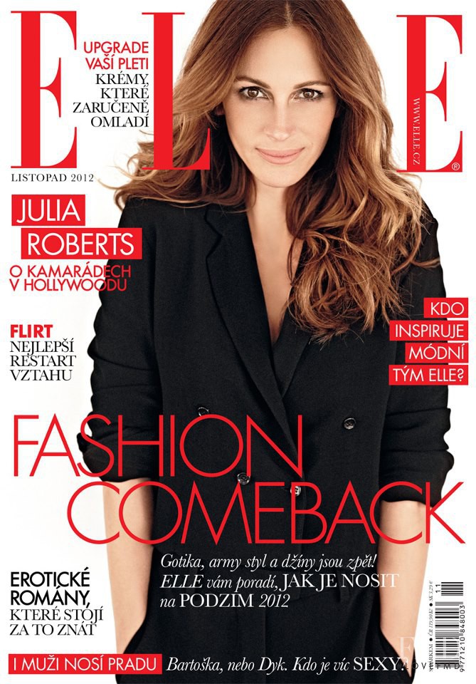 Julia Roberts featured on the Elle Czech cover from November 2012