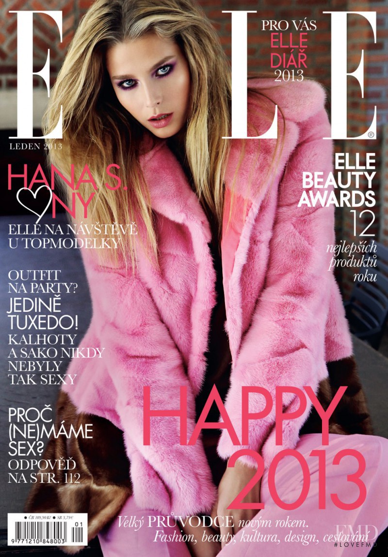 Hana Soukupova featured on the Elle Czech cover from January 2013