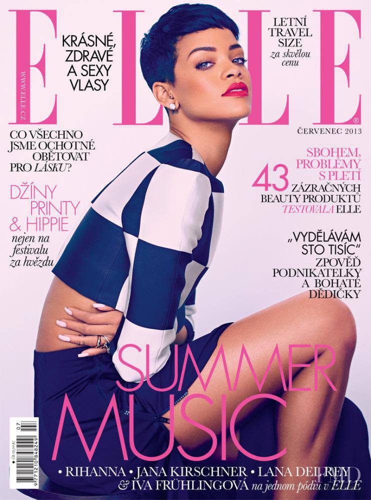 Rihanna featured on the Elle Czech cover from July 2013
