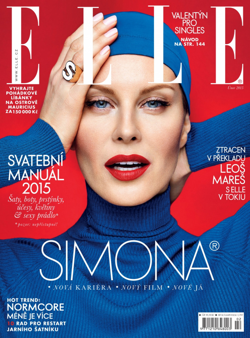 Simona Krainova featured on the Elle Czech cover from February 2015