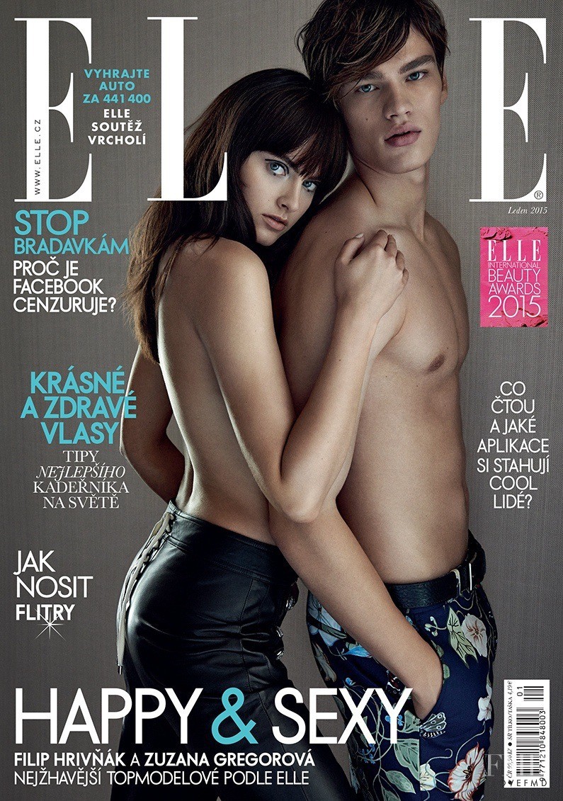 Zuzana Gregorova featured on the Elle Czech cover from January 2015