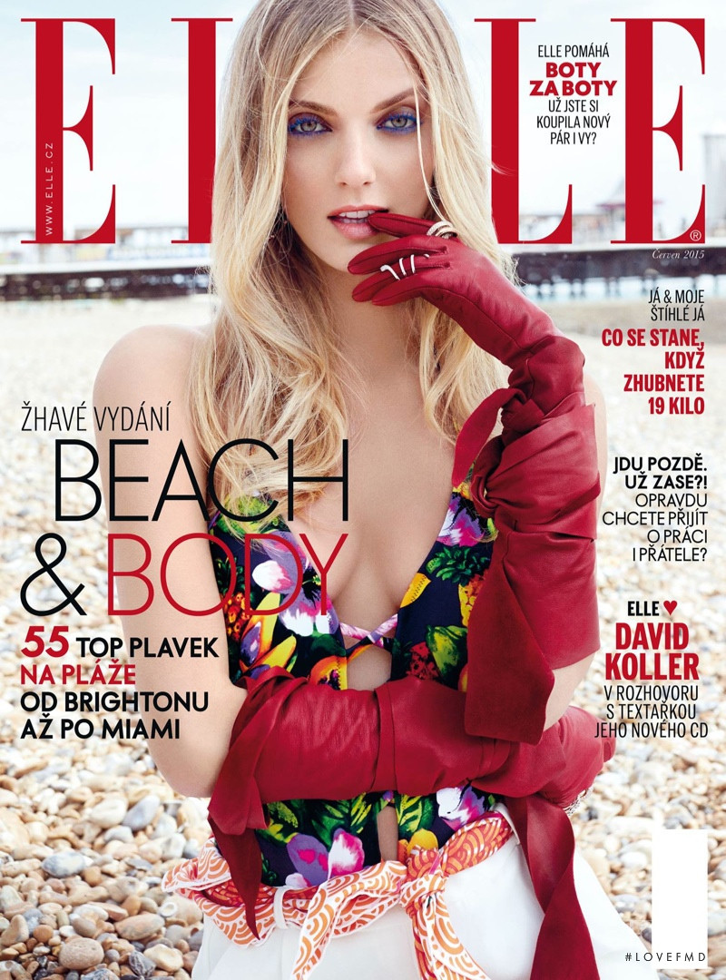 Denisa Dvorakova featured on the Elle Czech cover from June 2015