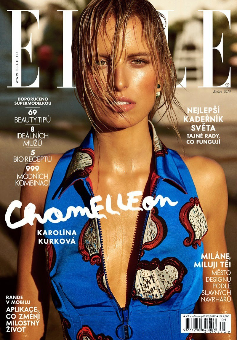 Karolina Kurkova featured on the Elle Czech cover from May 2015