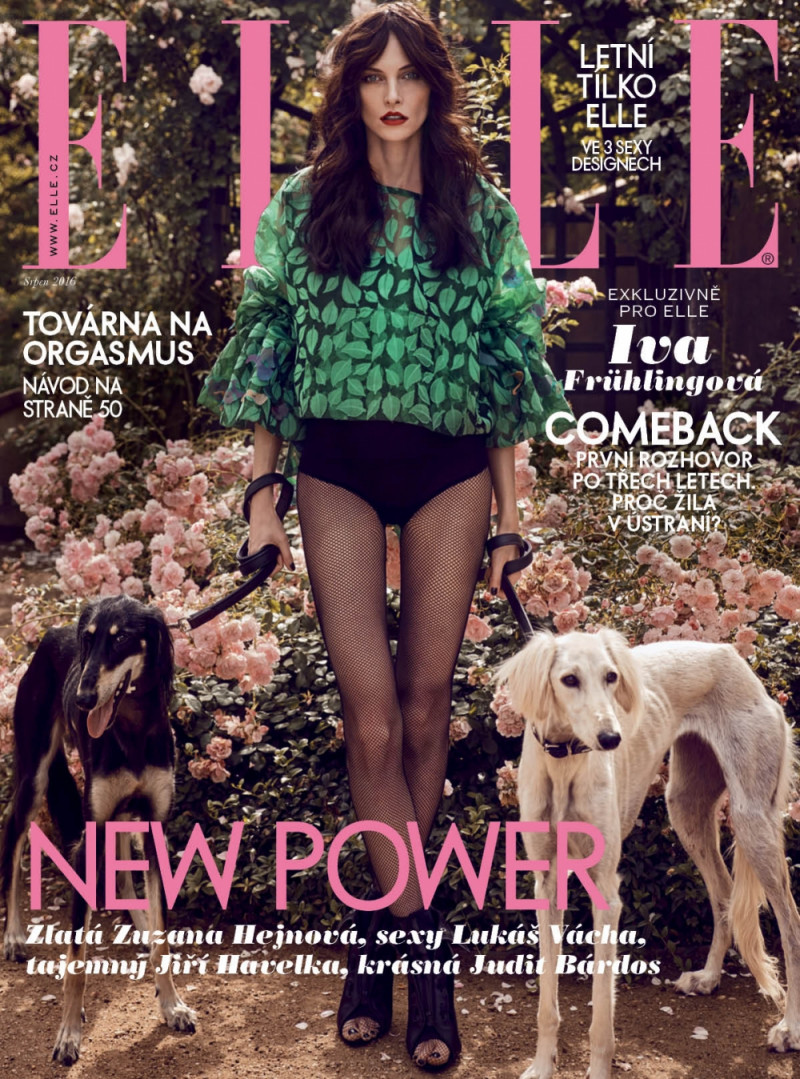 Iva Fruhlingova featured on the Elle Czech cover from August 2016