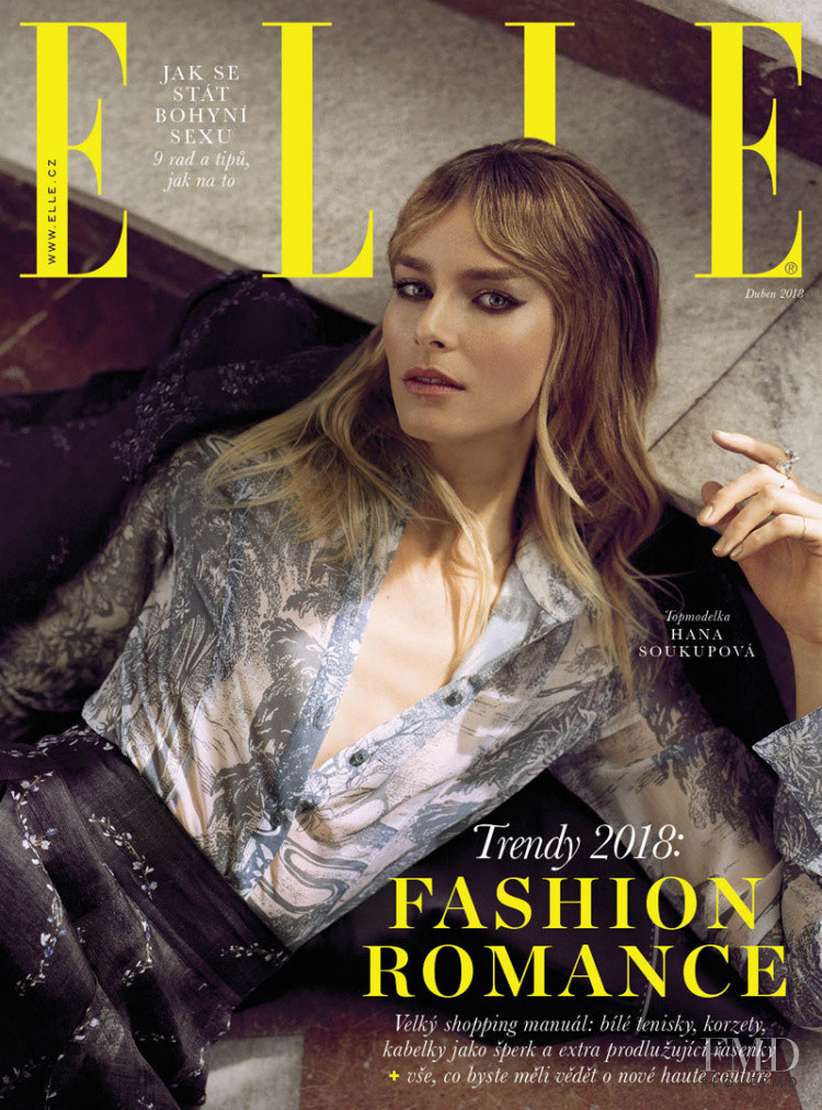 Hana Soukupova featured on the Elle Czech cover from April 2018