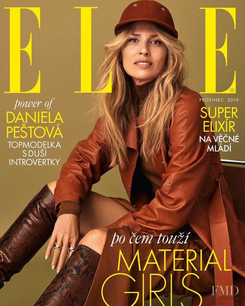 Daniela Pestova featured on the Elle Czech cover from December 2019