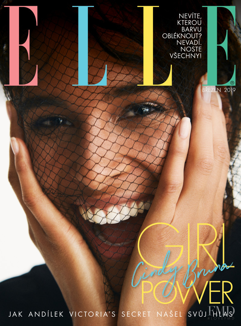Cindy Bruna featured on the Elle Czech cover from March 2019