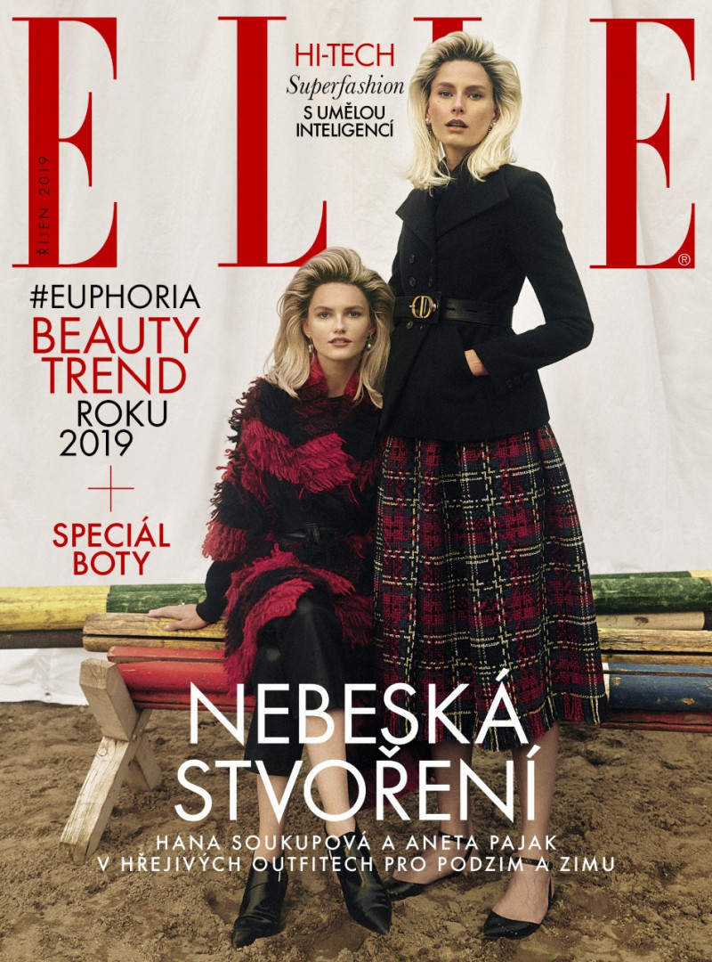 Hana Soukupova, Aneta Pajak featured on the Elle Czech cover from October 2019