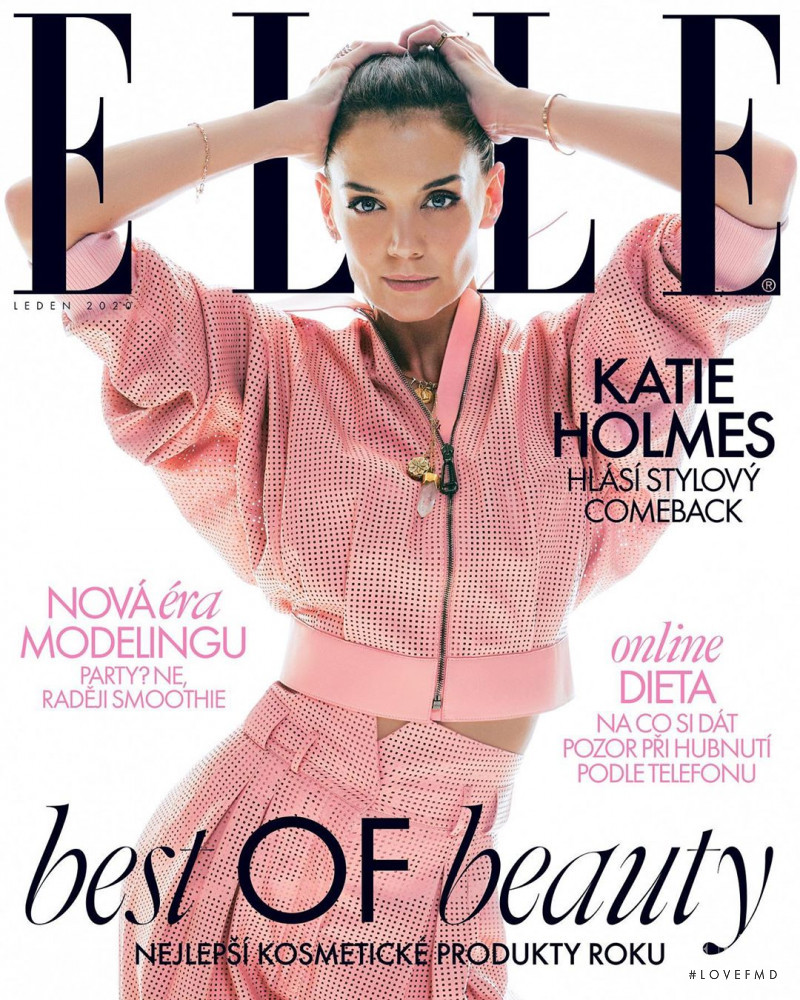 Katie Holmes featured on the Elle Czech cover from January 2020