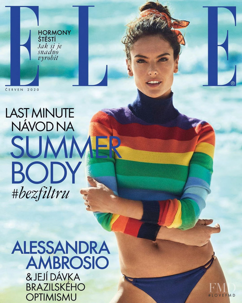 Alessandra Ambrosio featured on the Elle Czech cover from June 2020