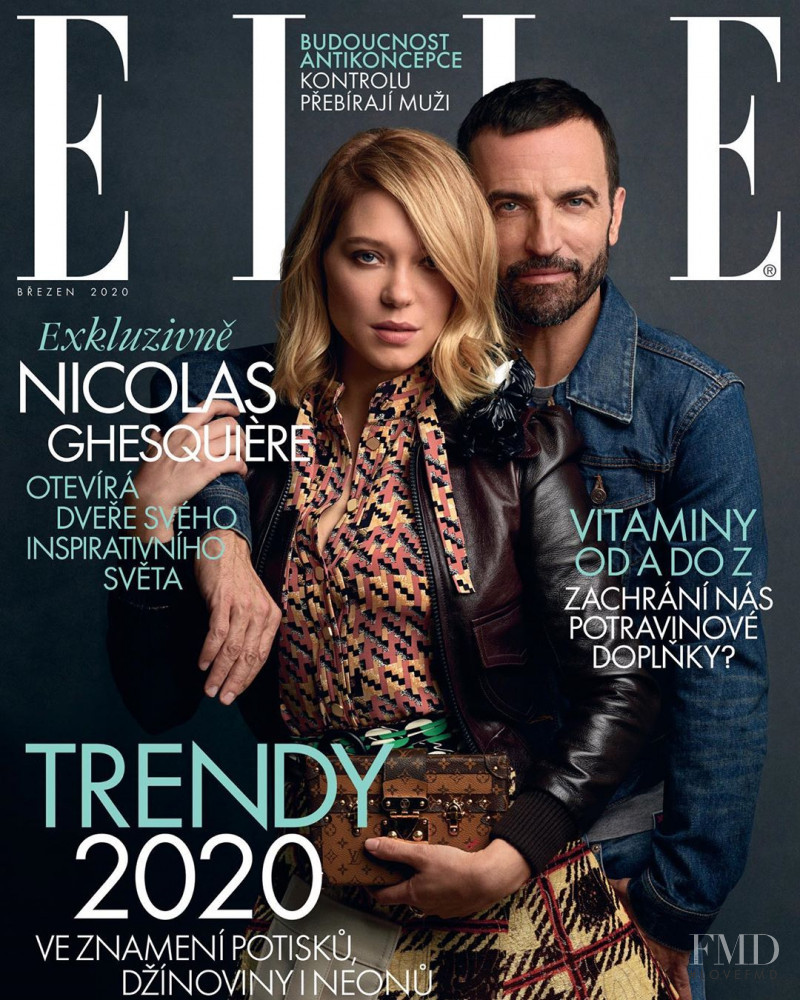 Nicolas Ghesquiere, Lea Seydoux  featured on the Elle Czech cover from March 2020