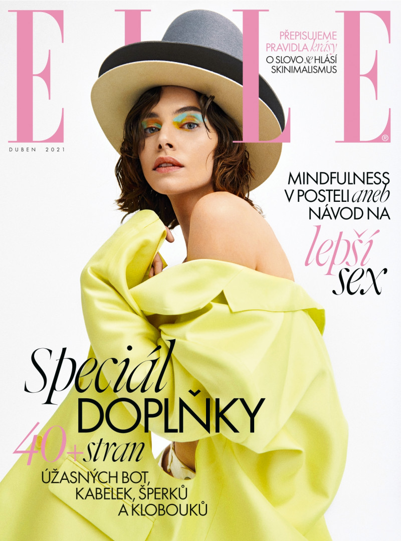 Mariana Klangova featured on the Elle Czech cover from April 2021