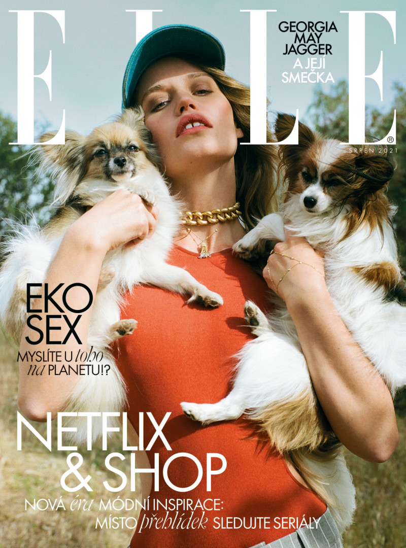 Georgia May Jagger featured on the Elle Czech cover from August 2021