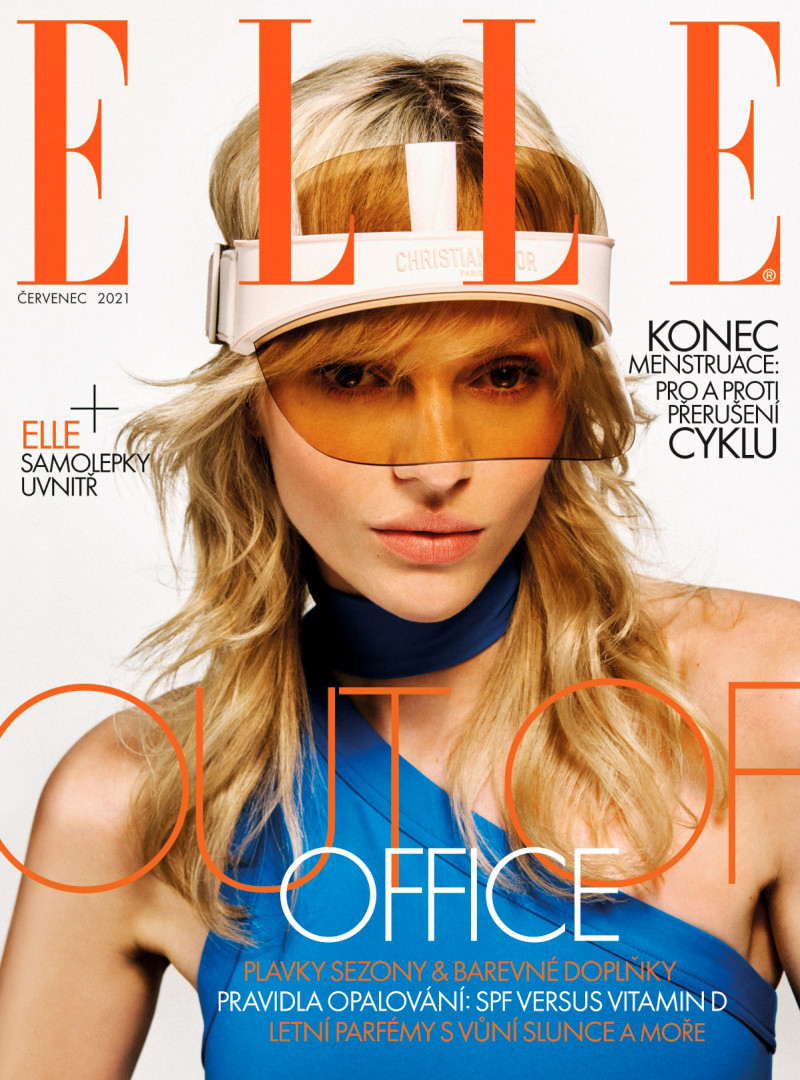 Anna Kuen featured on the Elle Czech cover from July 2021
