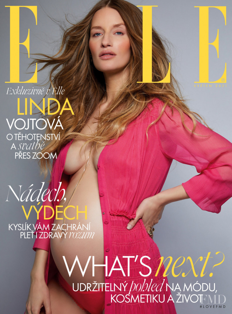 Linda Vojtova featured on the Elle Czech cover from May 2021