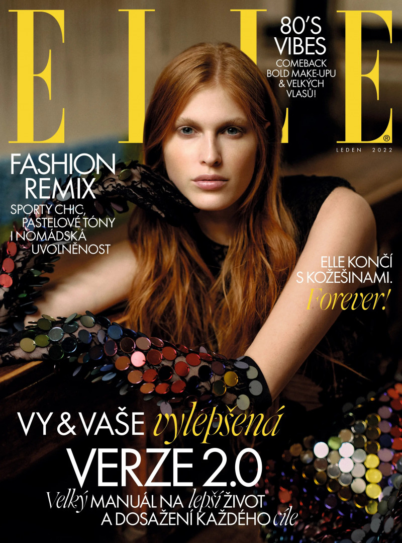 Niki Trefilova featured on the Elle Czech cover from January 2022