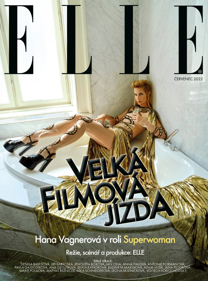 Hana Vagnerova featured on the Elle Czech cover from July 2022