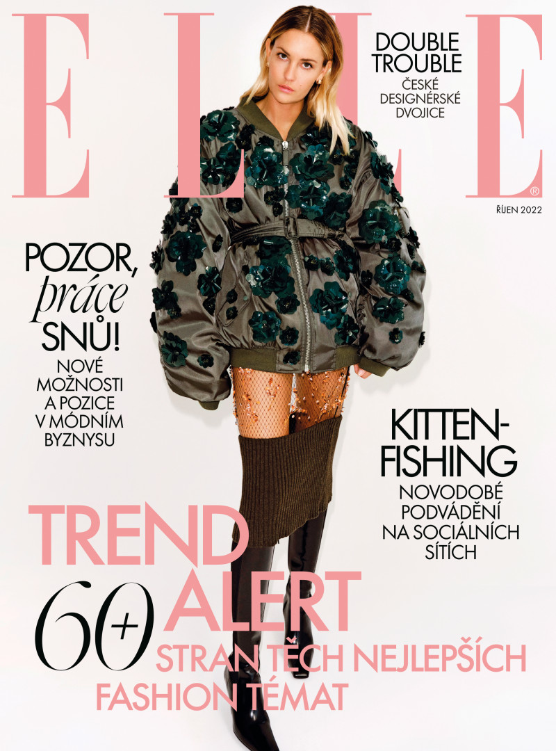 Nadja Bender featured on the Elle Czech cover from October 2022