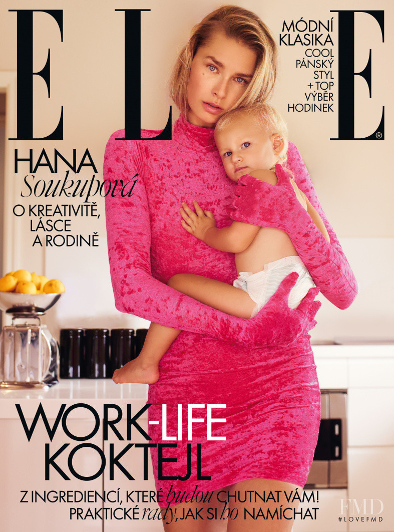 Hana Soukupova featured on the Elle Czech cover from September 2022