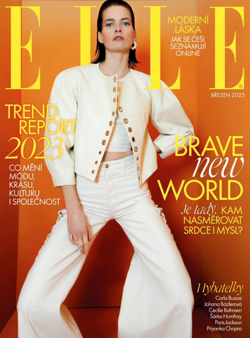 Michaela Brezovska featured on the Elle Czech cover from March 2023