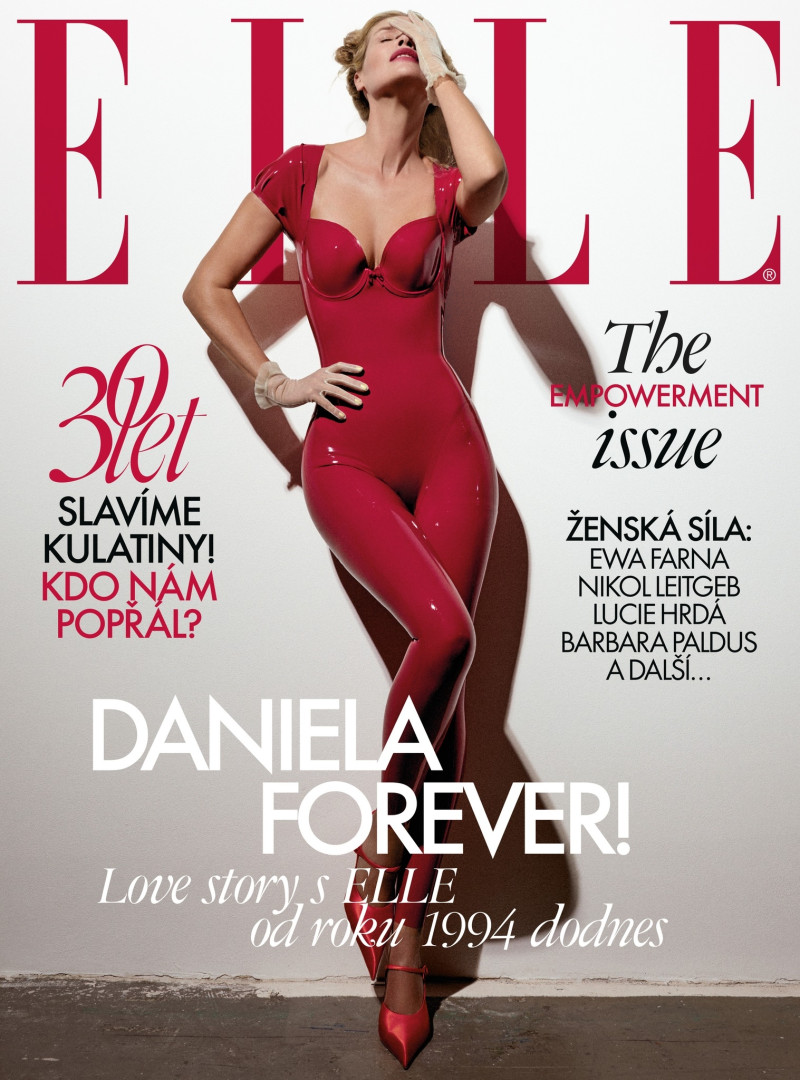 Daniela Pestova featured on the Elle Czech cover from April 2024