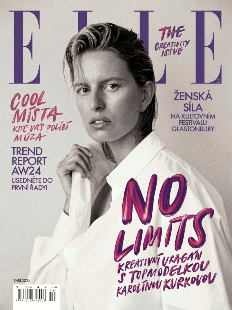 Karolina Kurkova featured on the Elle Czech cover from September 2024