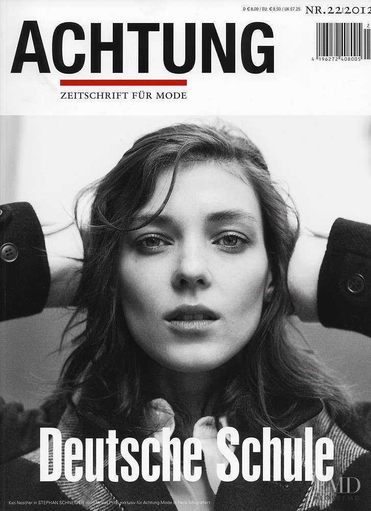 Kati Nescher featured on the Achtung Mode cover from September 2012