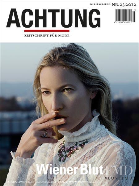 Michaela Schwarz featured on the Achtung Mode cover from March 2013