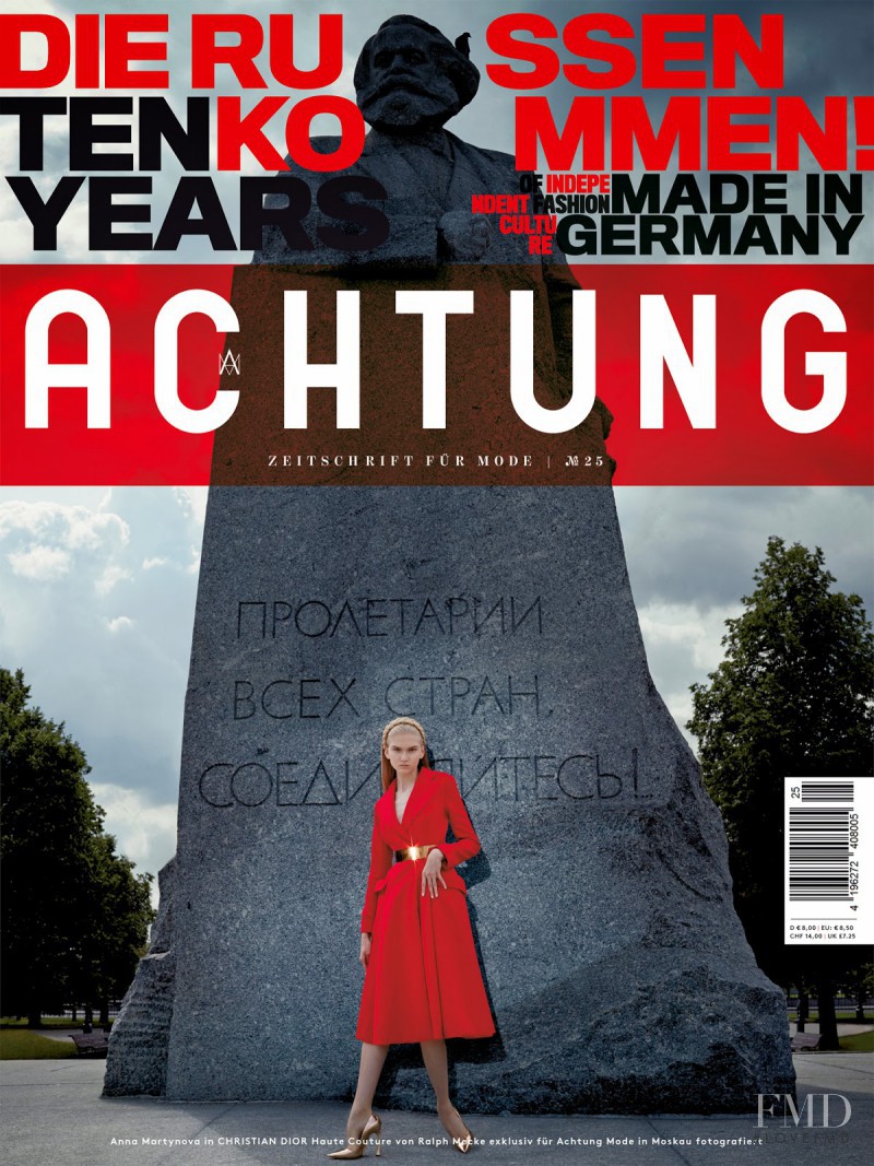 Anna Martynova featured on the Achtung Mode cover from September 2013