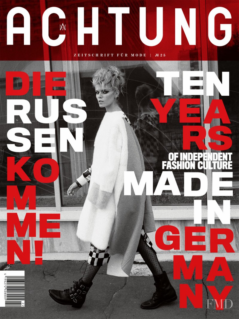 Maryna Linchuk featured on the Achtung Mode cover from September 2013
