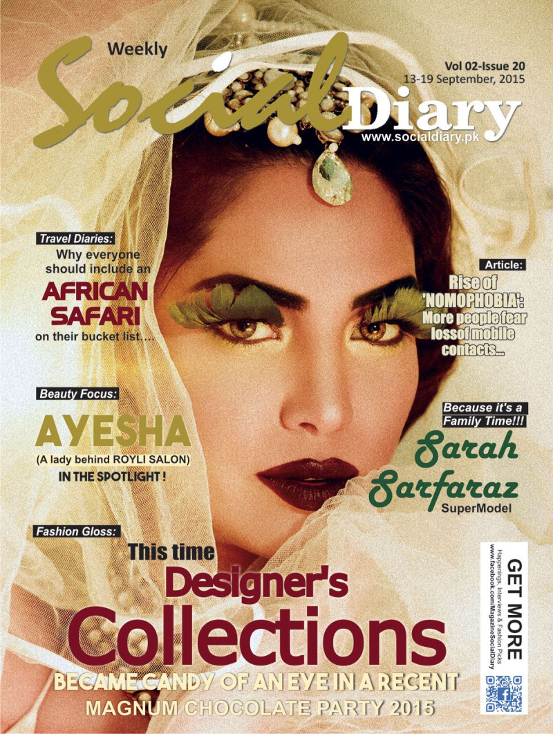 Sarah Sarfaraz featured on the Social Diary cover from September 2015