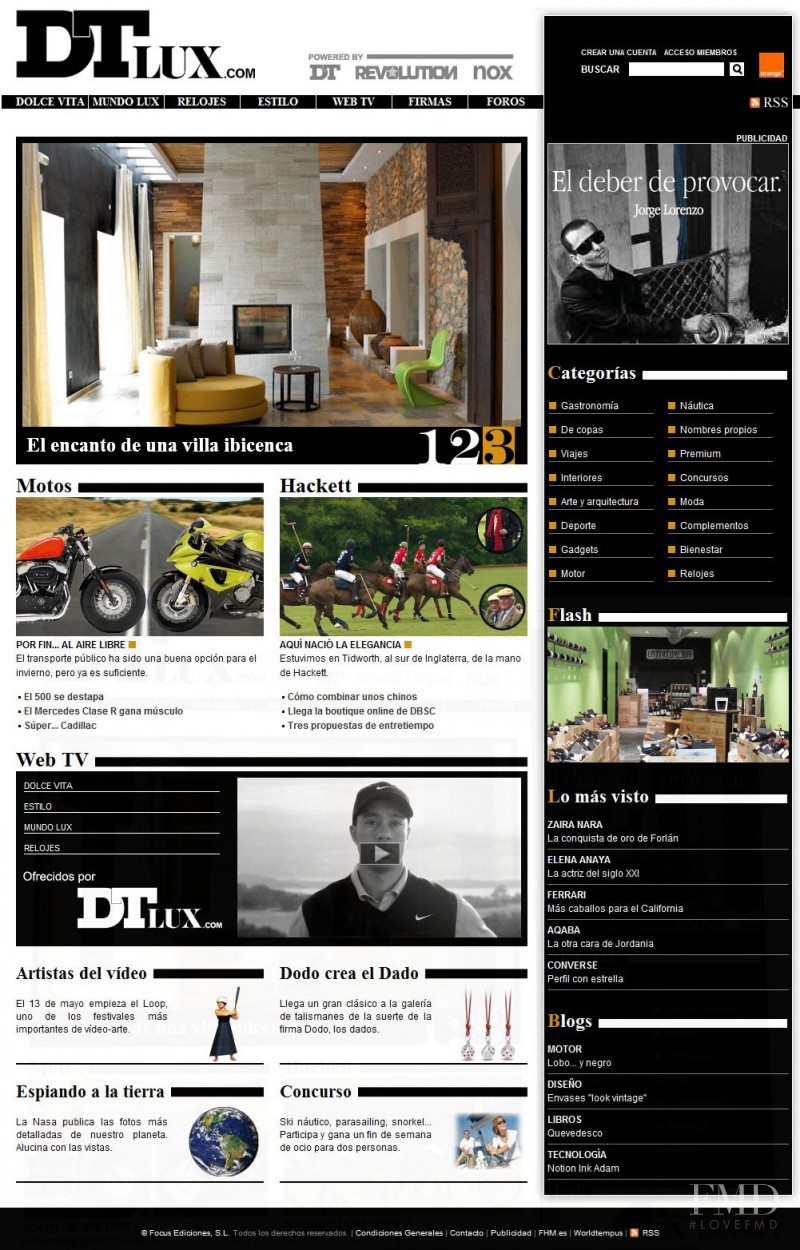  featured on the DTLux.com screen from April 2010