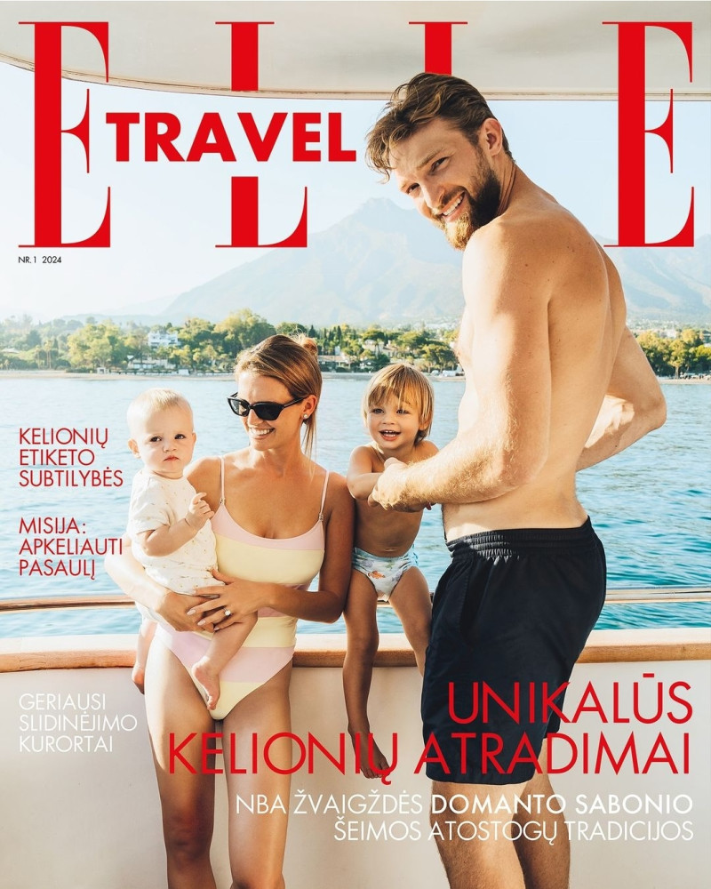 Shashana Sabonis, Domantas Sabonis featured on the Elle Travel Lithuania cover from November 2024