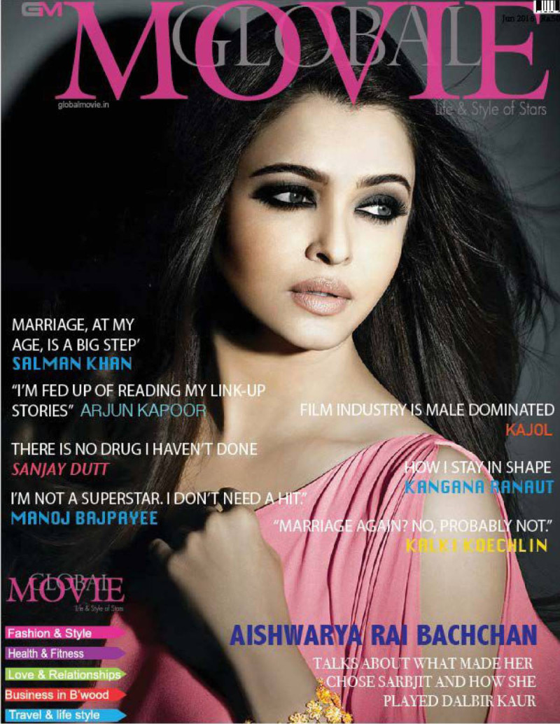 Aishwarya Rai featured on the Global Movie India cover from June 2016